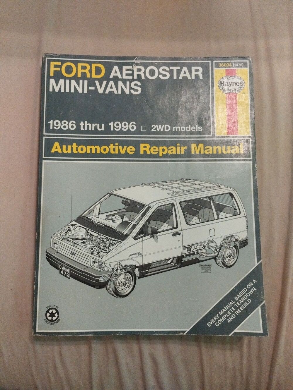Haynes Repair Manual #36004 Ford Aerostar Mini-Vans 1986-1996 - 2WD Models